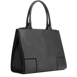 Tory Burch Ella Leather and Canvas Tote